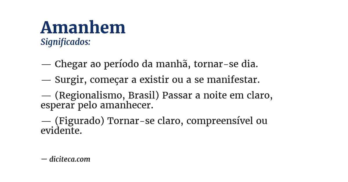 Significado de amanhem