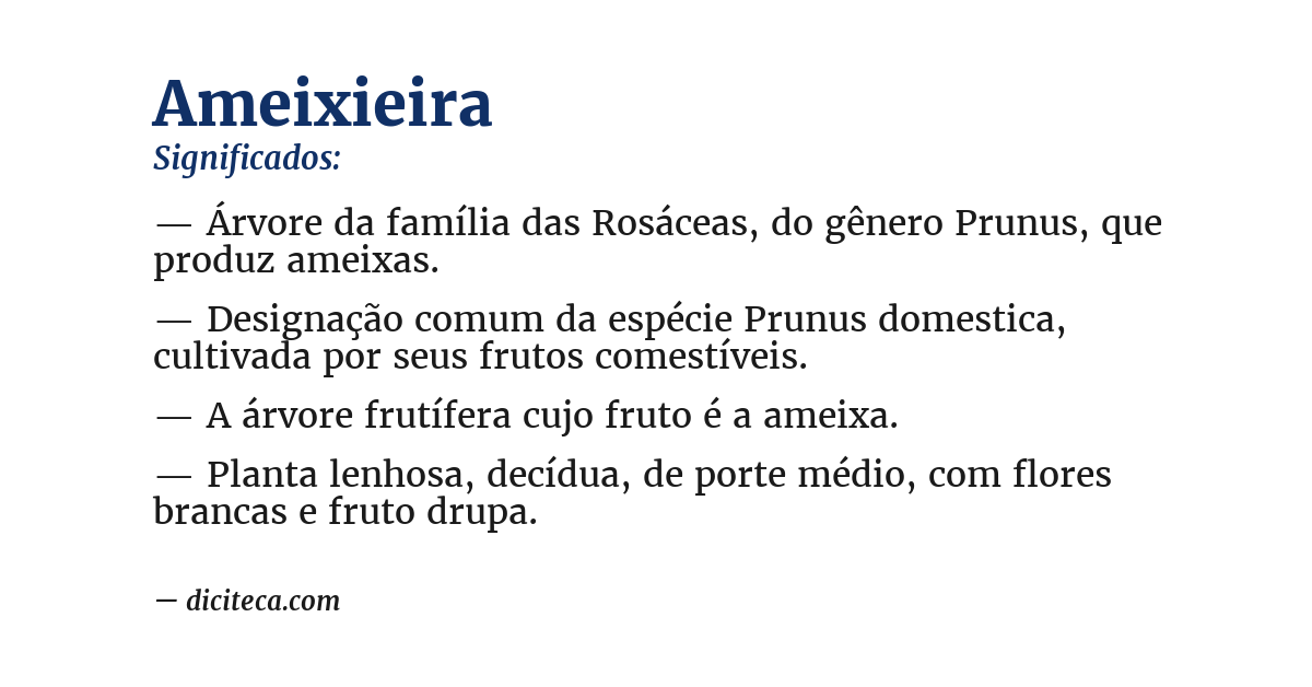 Significado de ameixieira