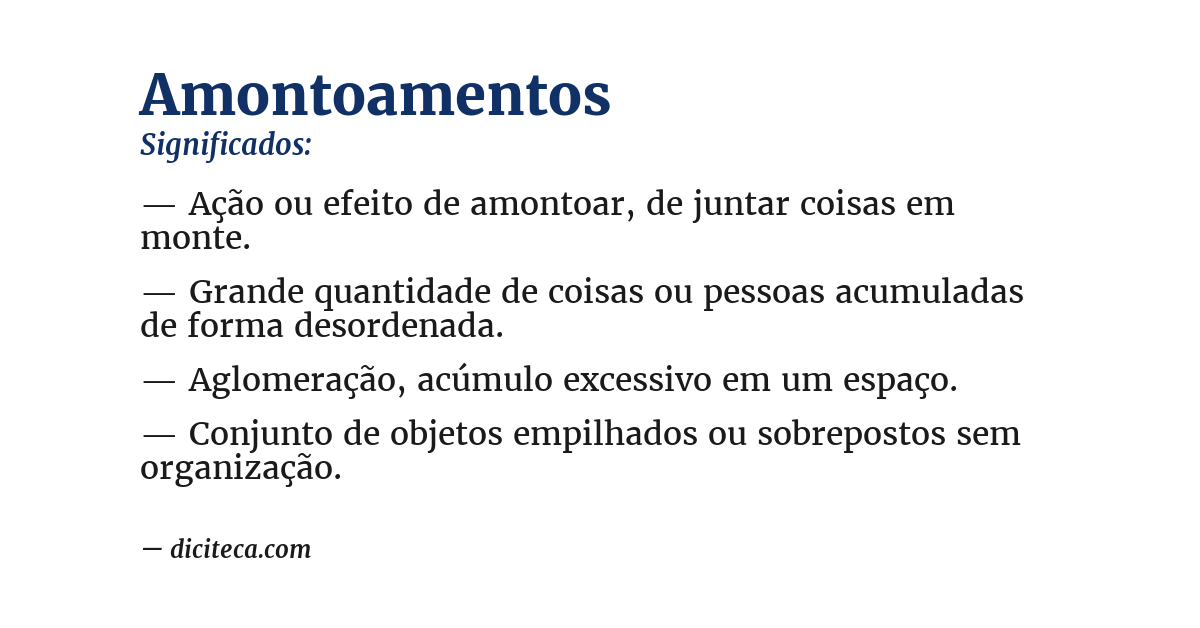 Significado de amontoamentos