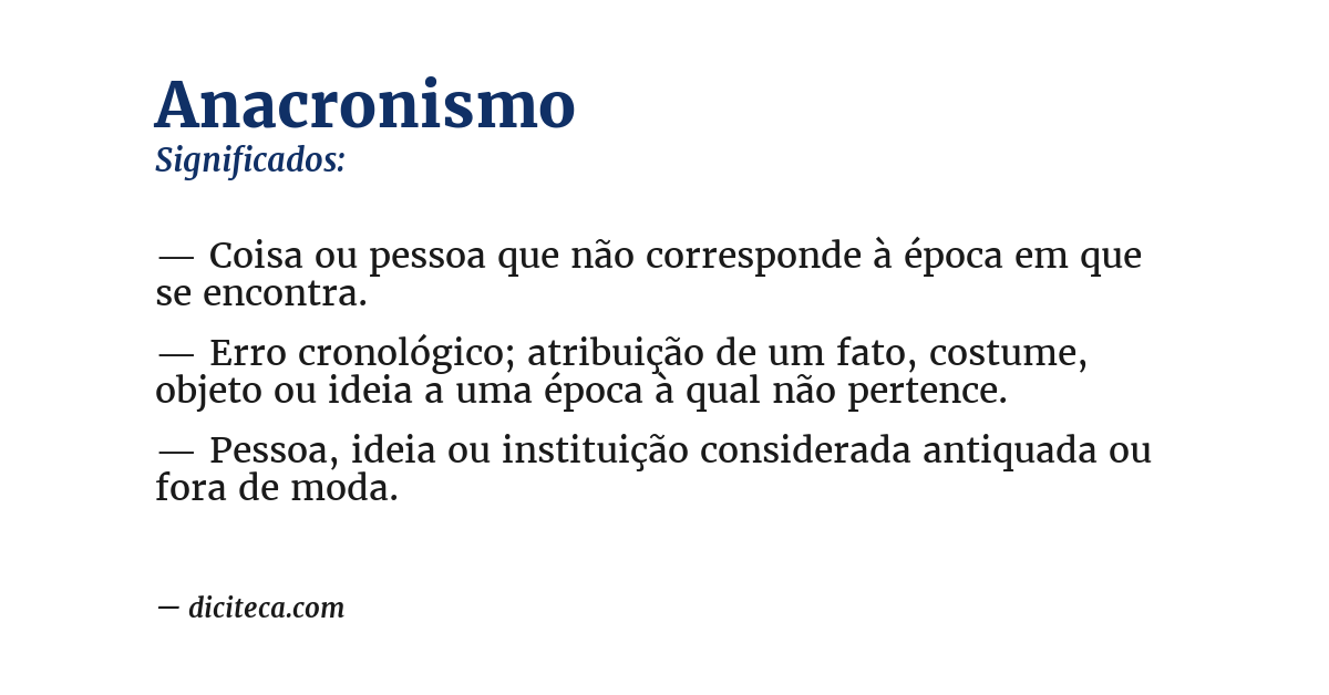 Significado de anacronismo