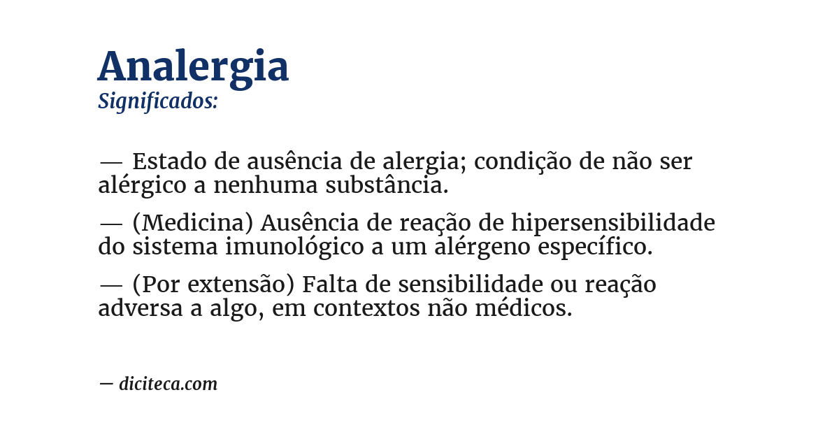 Significado de analergia