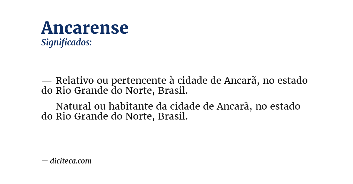 Significado de ancarense