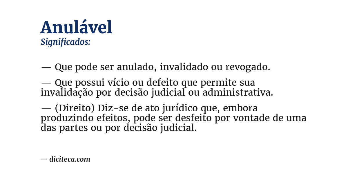 Significado de anulável