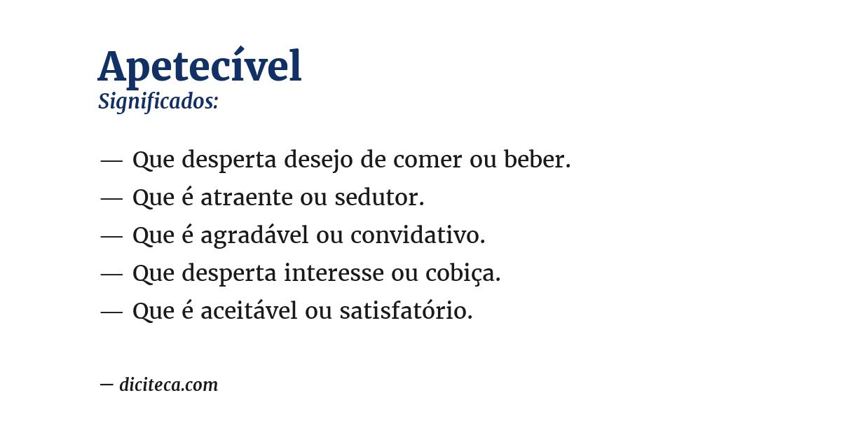 Significado de apetecível