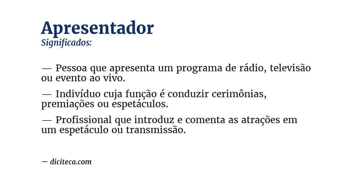 Significado de apresentador