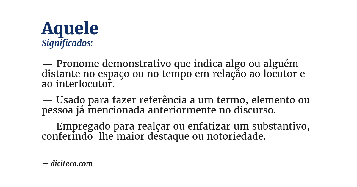 Significado de aquele