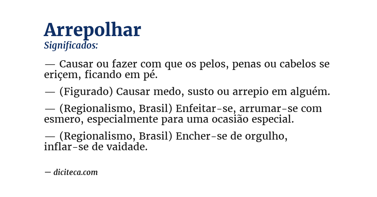 Significado de arrepolhar
