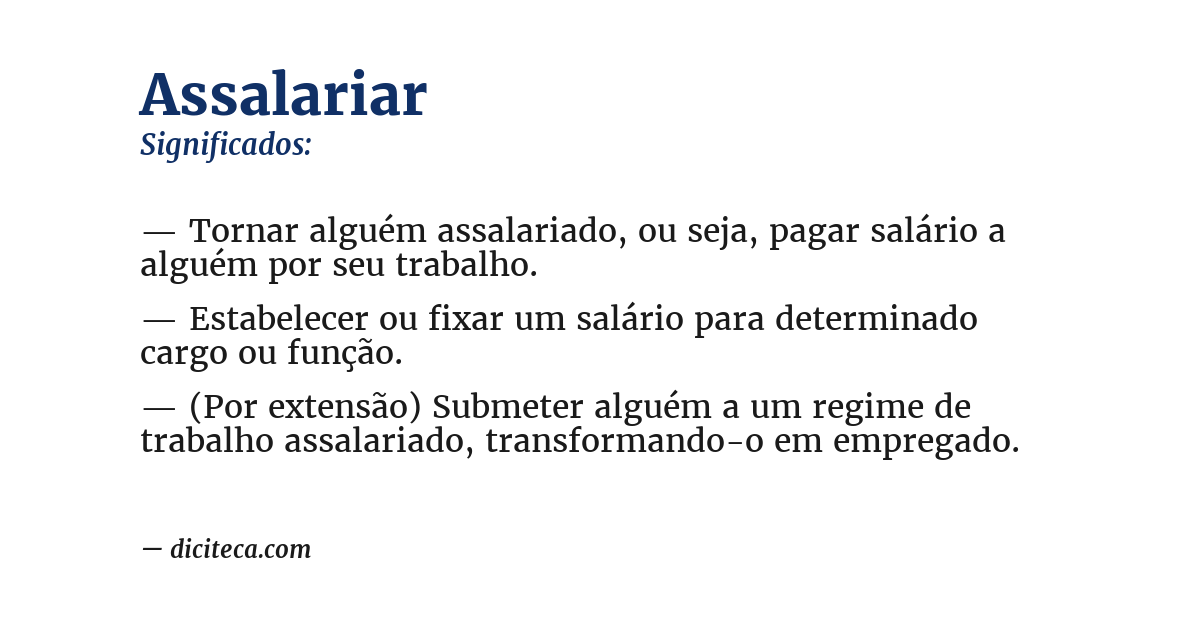 Significado de assalariar
