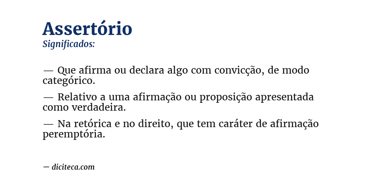 Significado de assertório