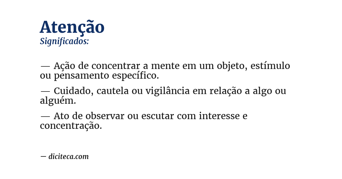 Significado de atenção