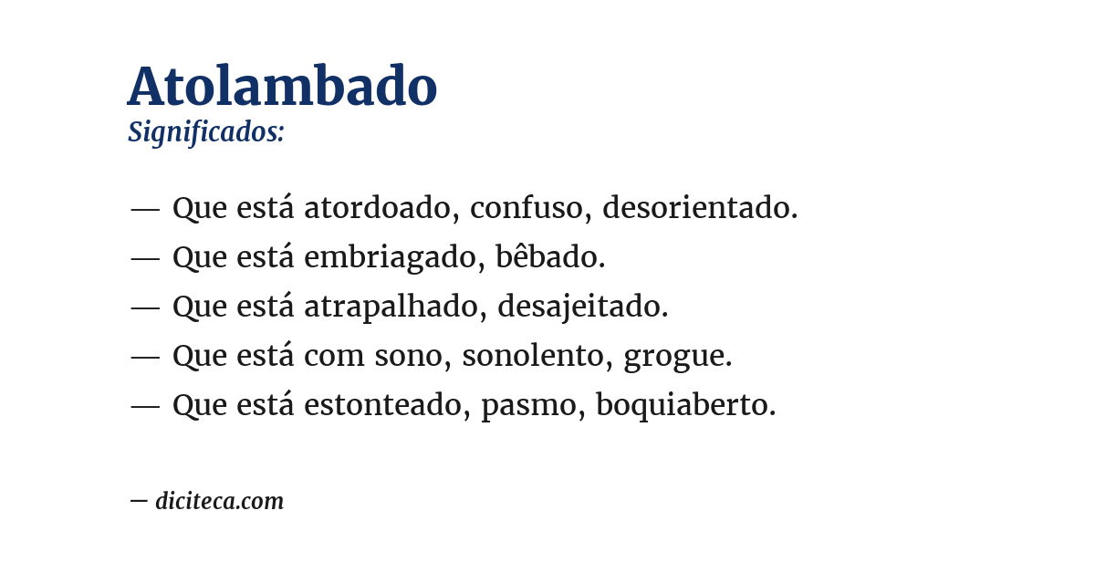 Significado de atolambado