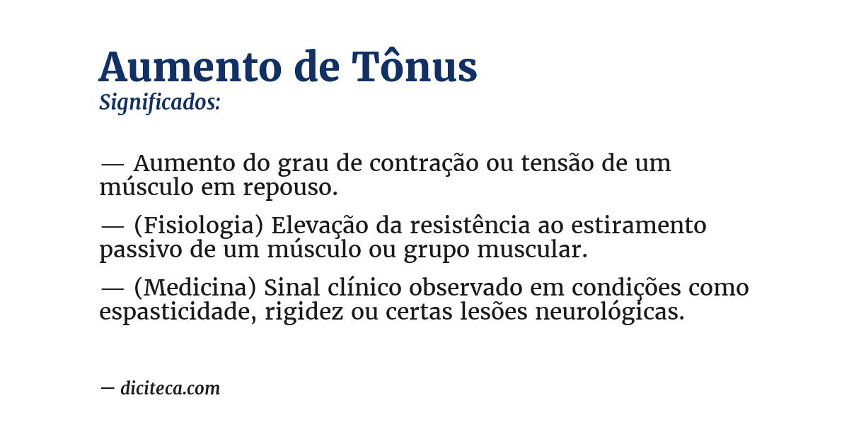 Significado de aumento de tônus