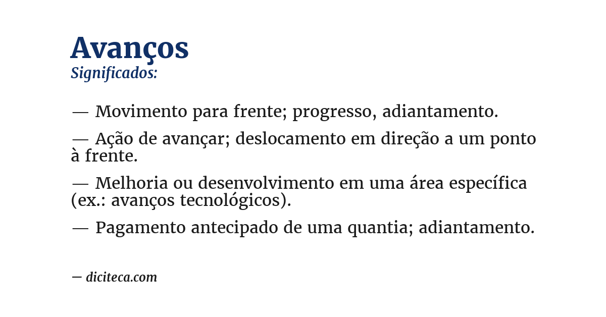 Significado de avanços