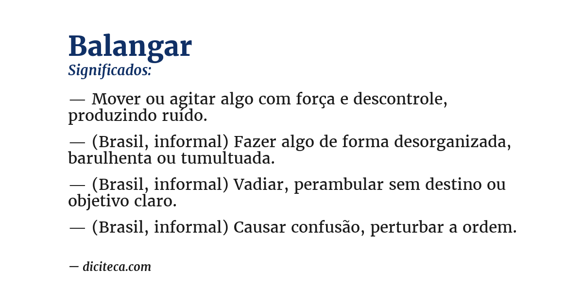 Significado de balangar