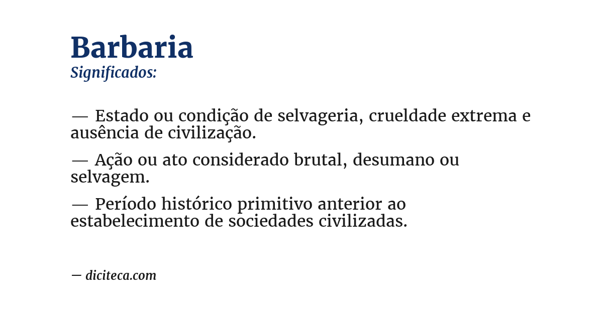 Significado de barbaria