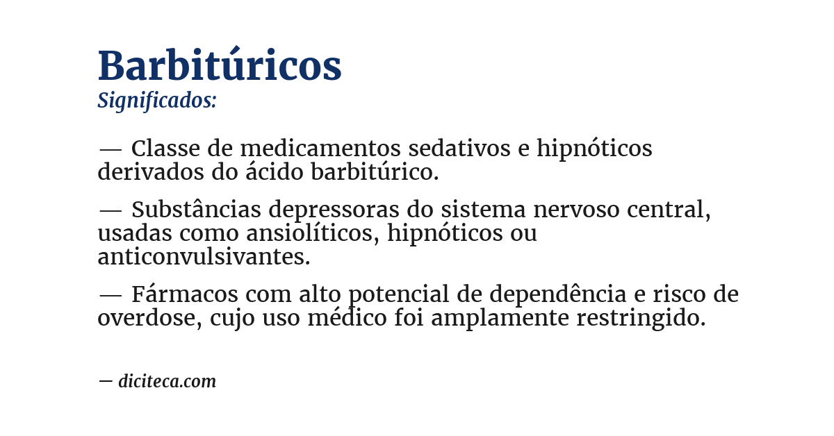 Significado de barbitúricos