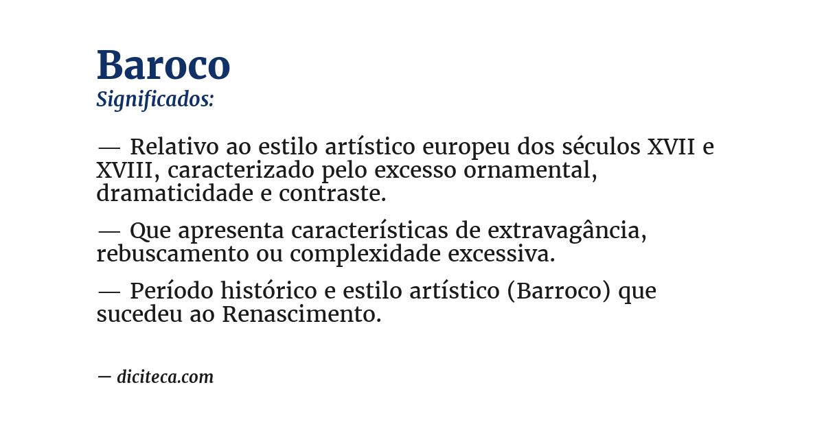 Significado de baroco