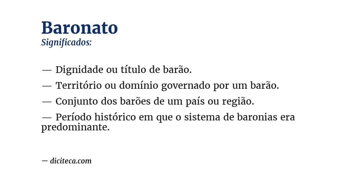Significado de baronato