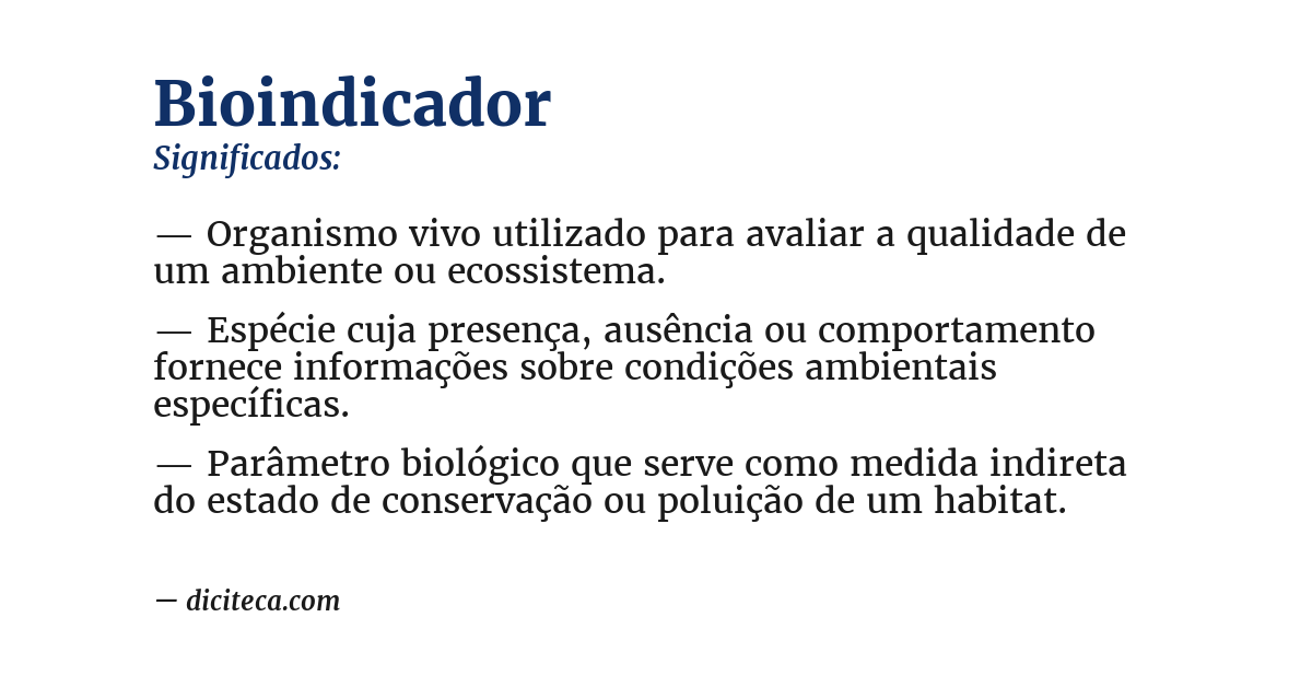 Significado de bioindicador