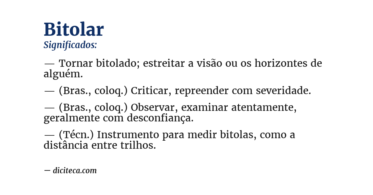 Significado de bitolar