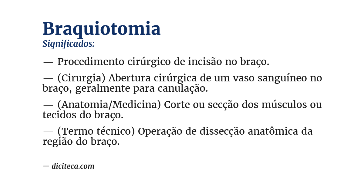 Significado de braquiotomia