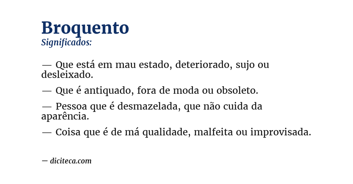 Significado de broquento