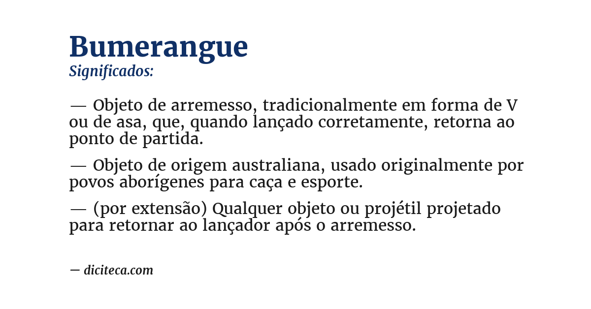 Significado de bumerangue