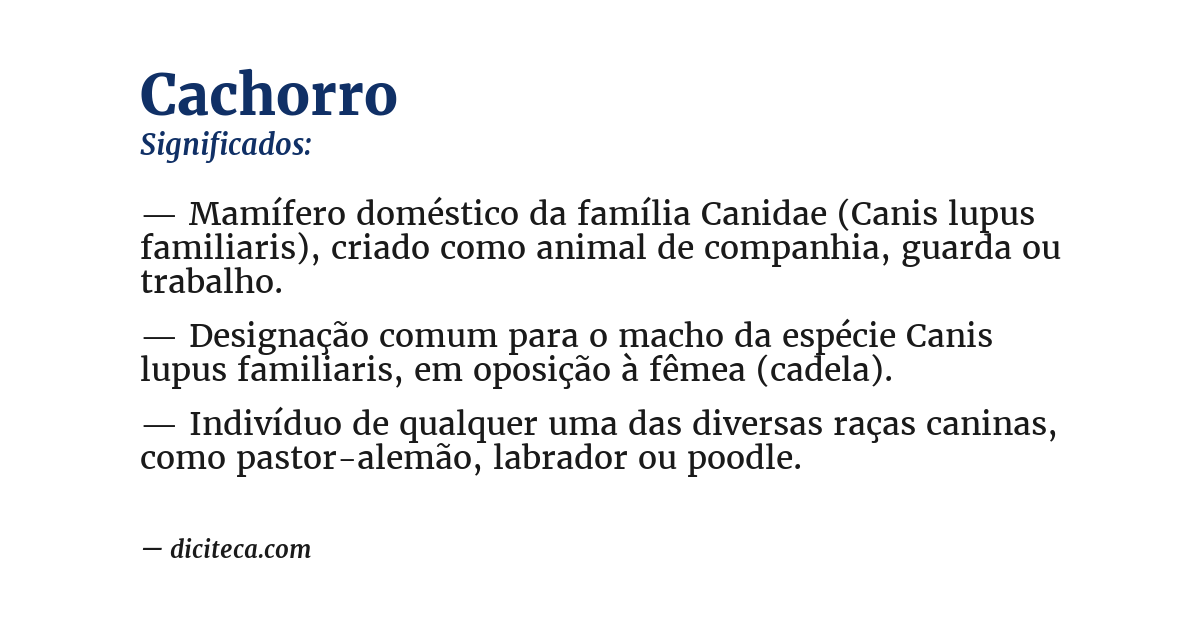 Significado de cachorro