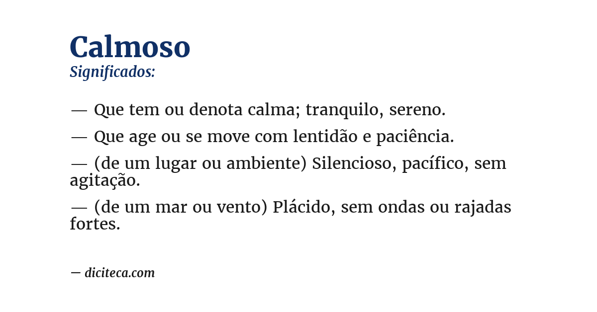 Significado de calmoso