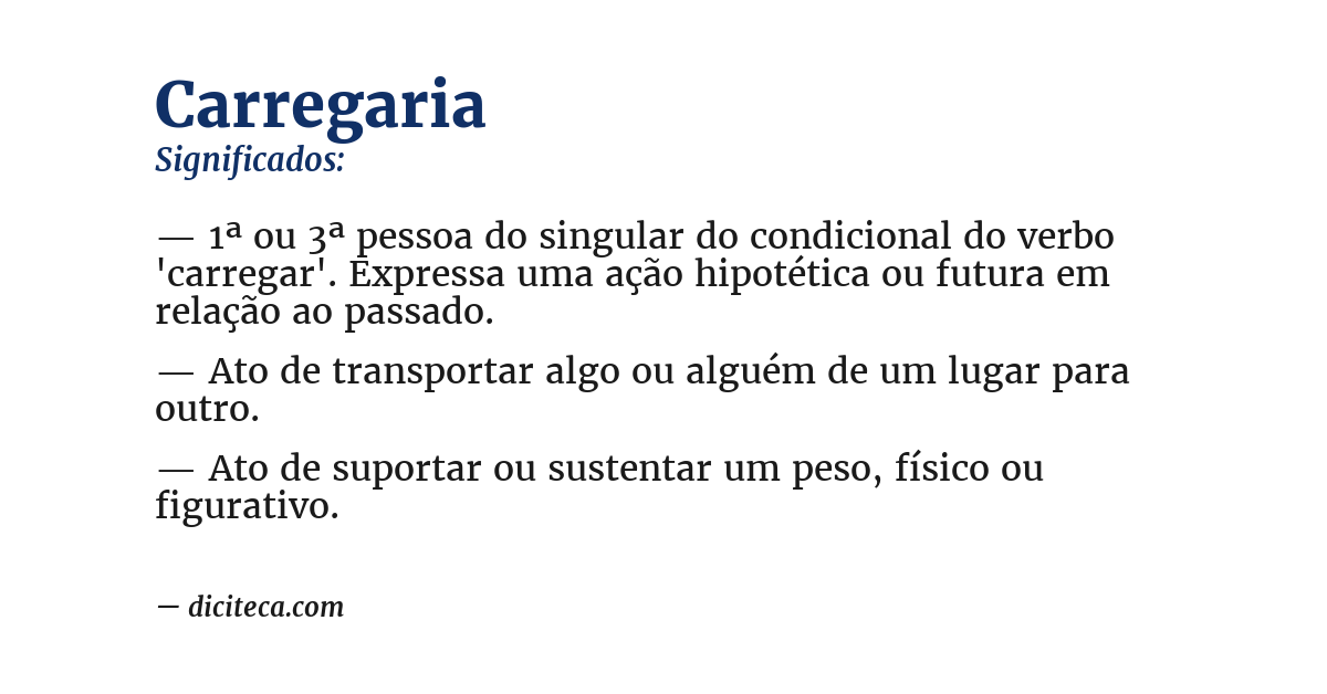Significado de carregaria