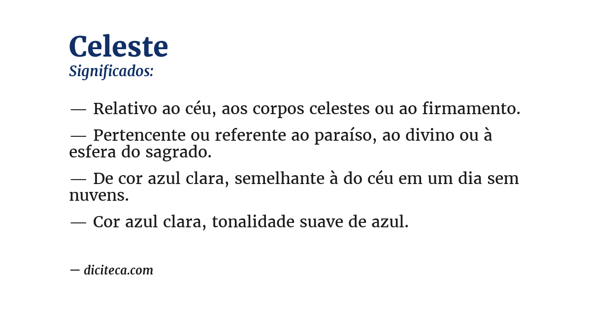 Significado de celeste