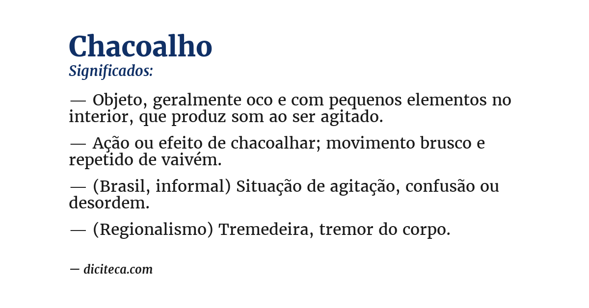 Significado de chacoalho