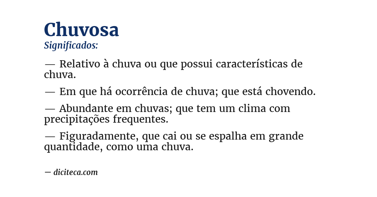 Significado de chuvosa