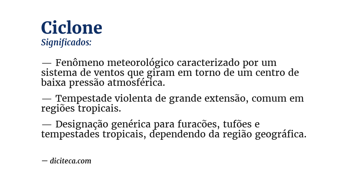 Significado de ciclone