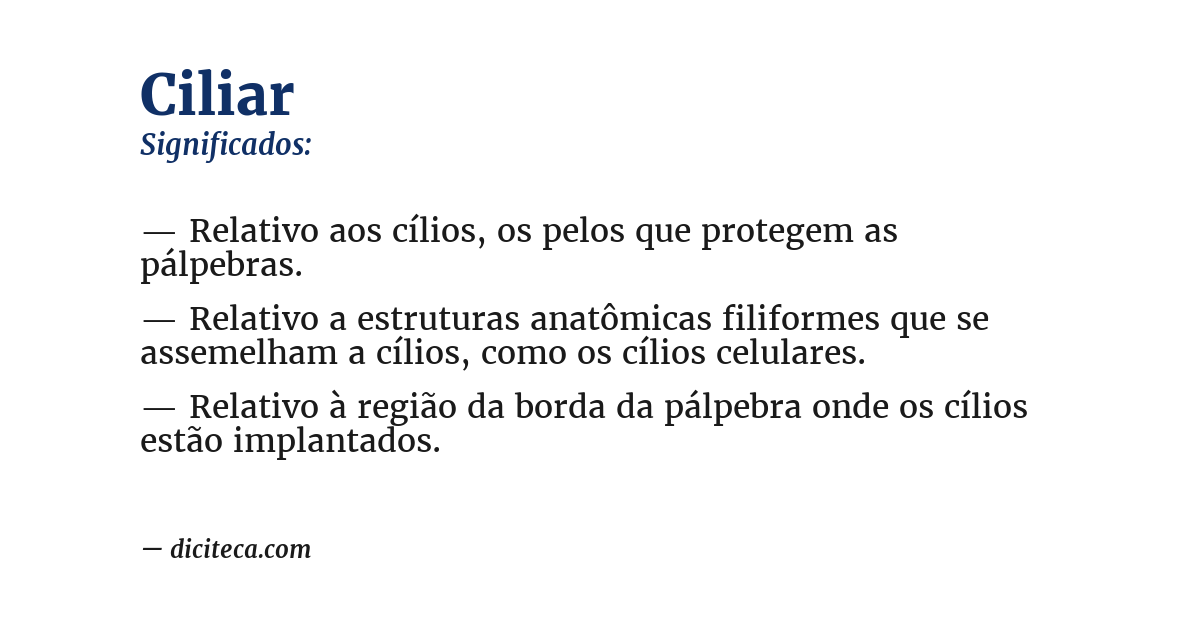 Significado de ciliar