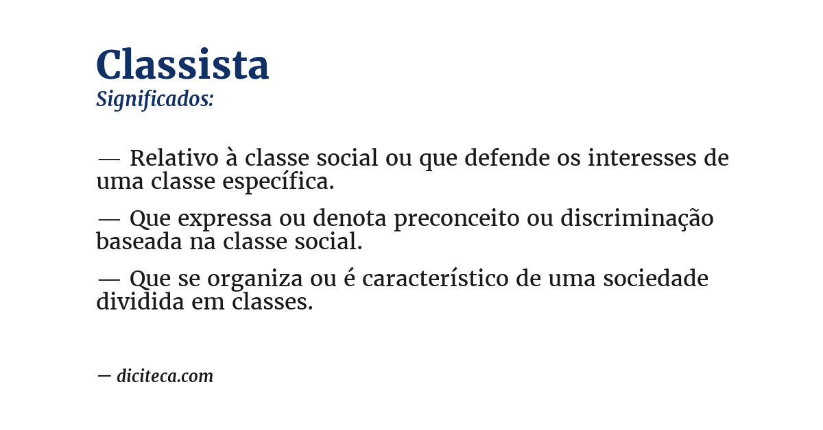 Significado de classista