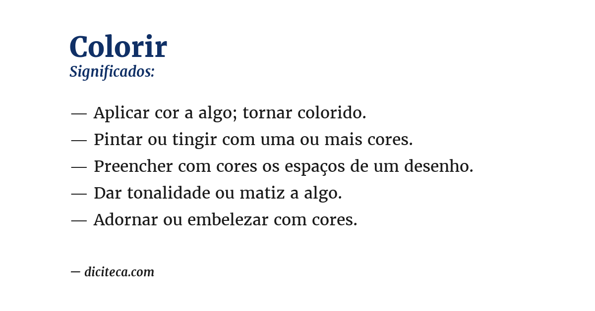 Significado de colorir