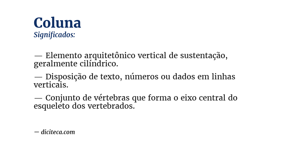Significado de coluna