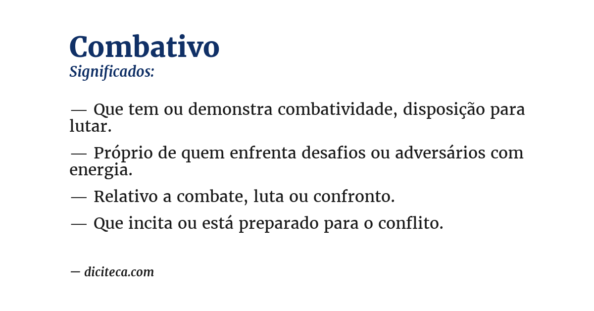 Significado de combativo