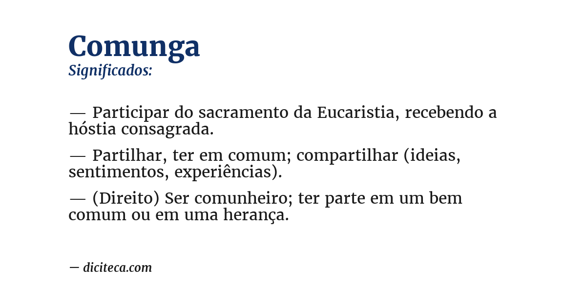 Significado de comunga