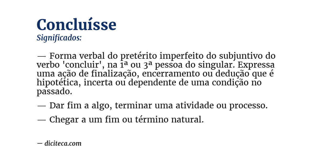 Significado de concluísse