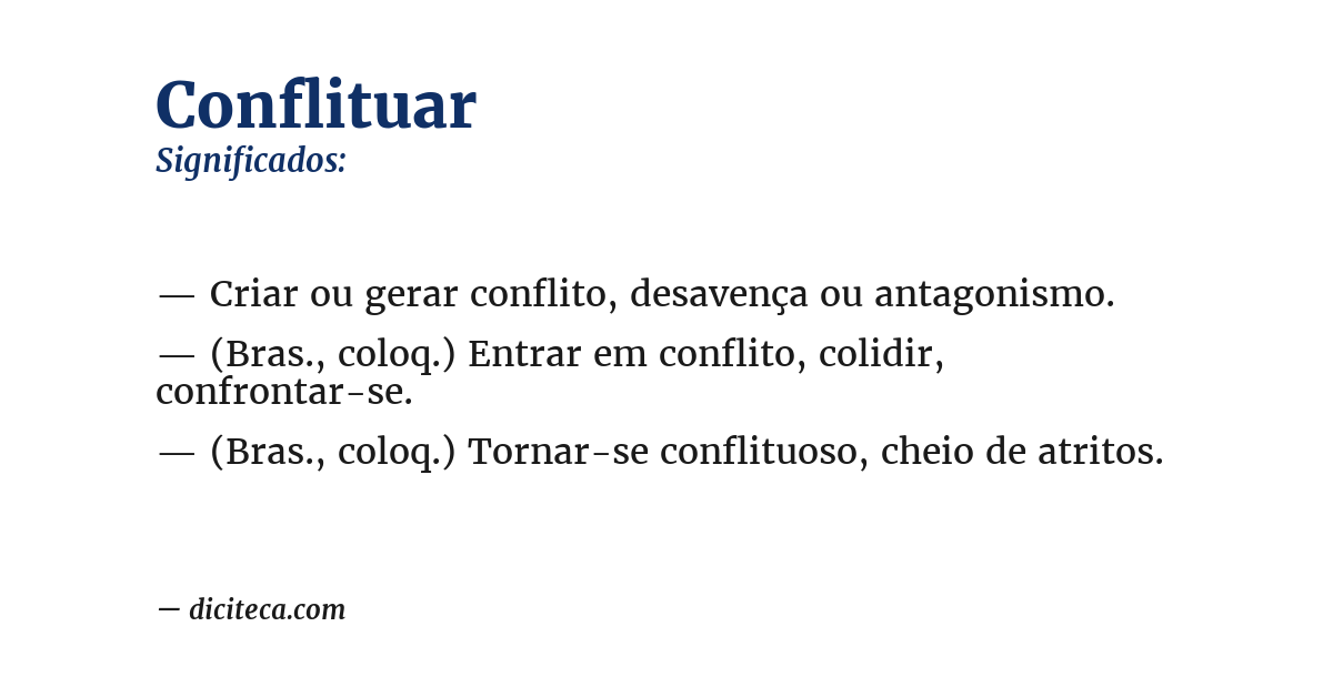 Significado de conflituar
