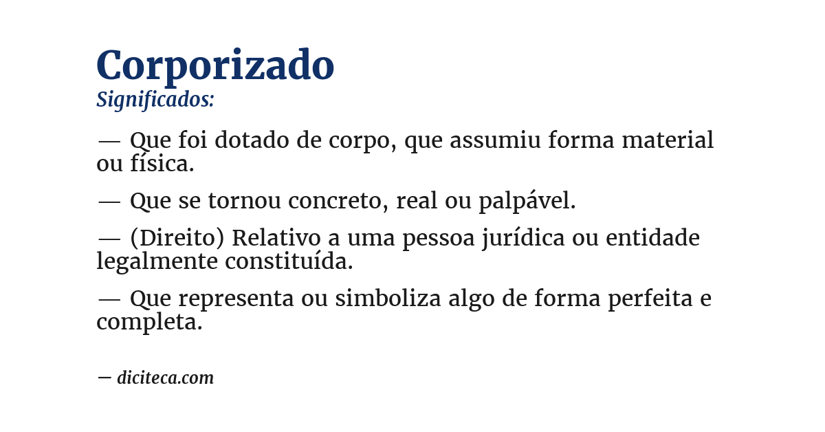 Significado de corporizado