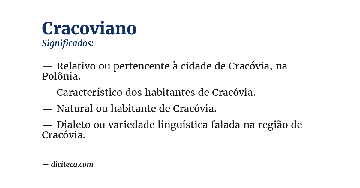 Significado de cracoviano