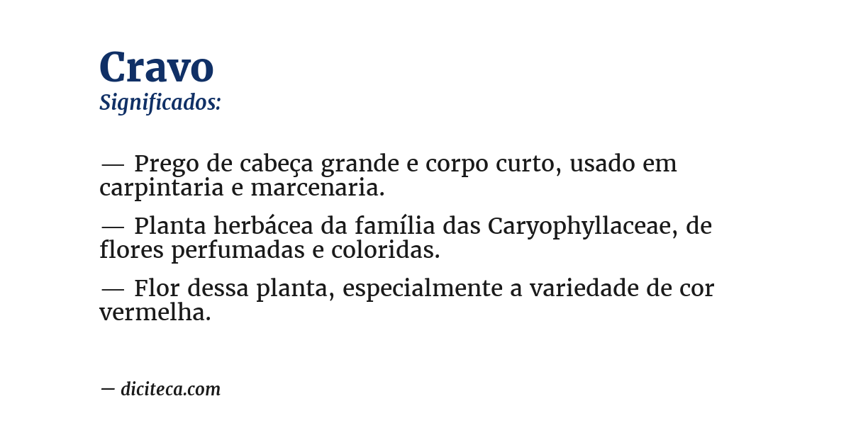 Significado de cravo