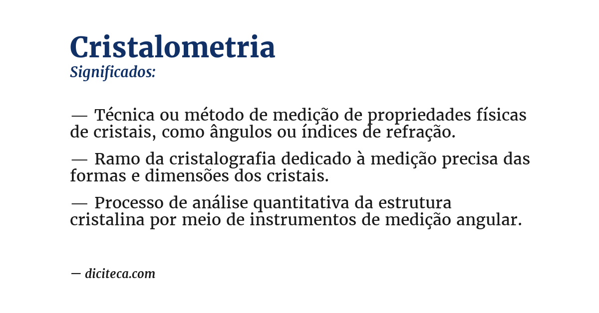 Significado de cristalometria