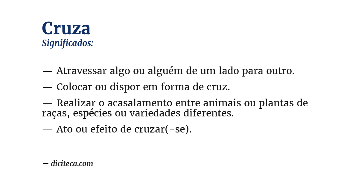 Significado de cruza