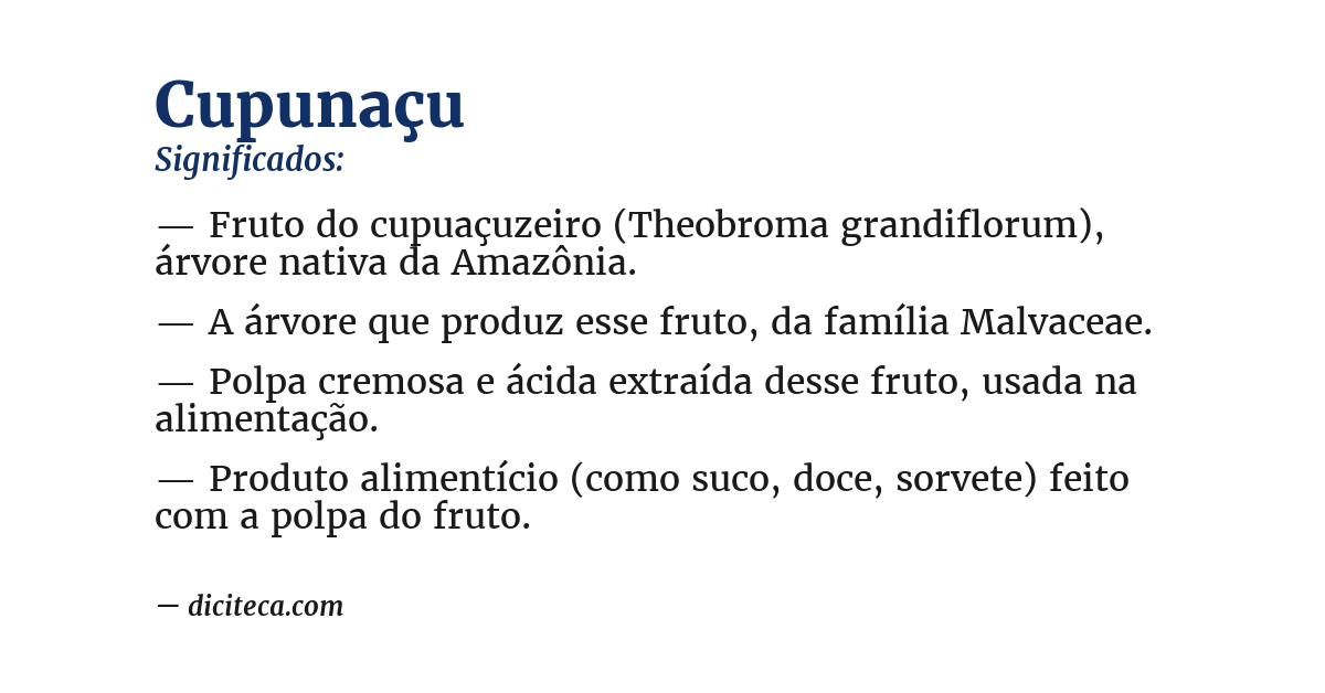 Significado de cupunaçu