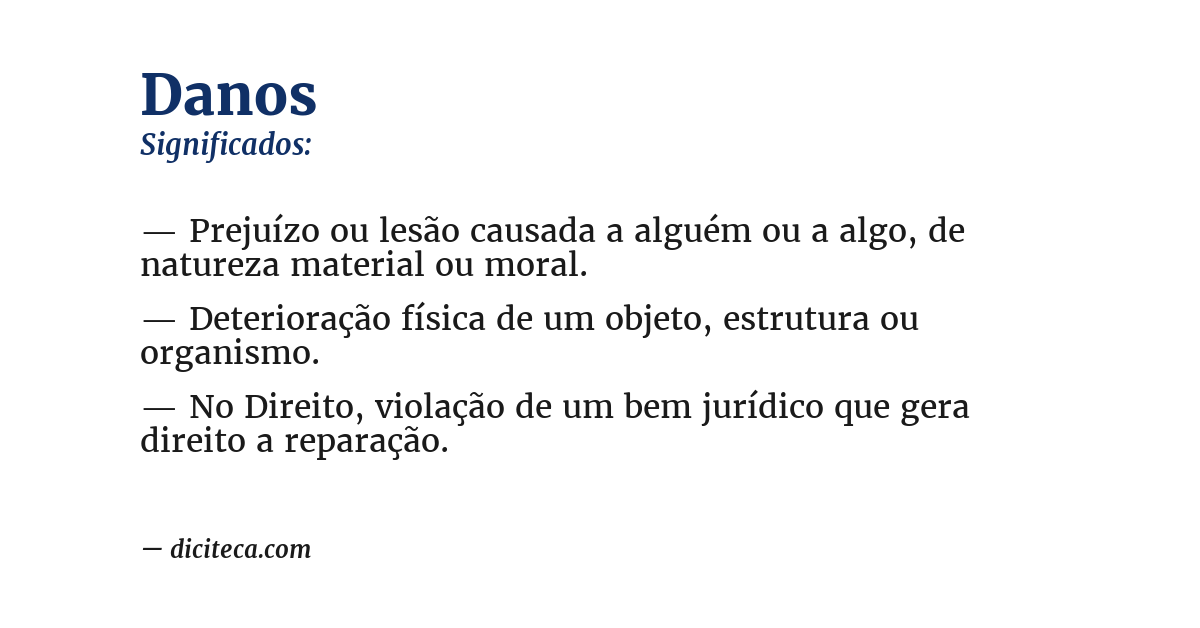 Significado de danos