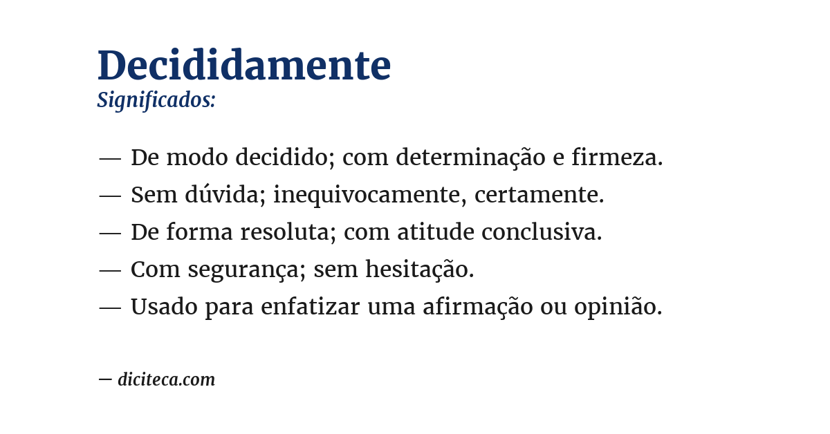 Significado de decididamente